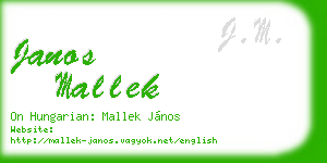 janos mallek business card